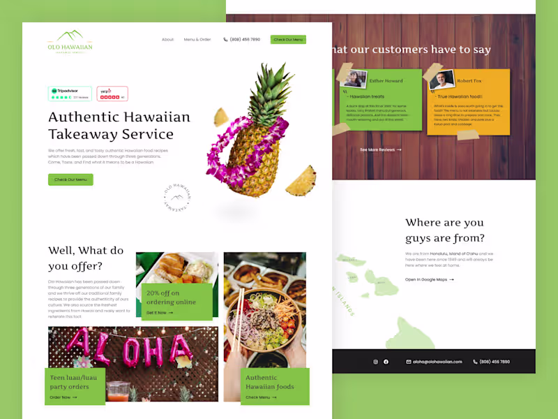 Cover image for 🍍OLO Hawaiian Takeaway Website | Clean & Clear Communication
