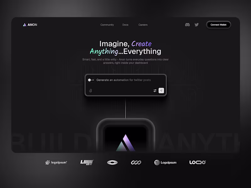 Cover image for Working on a website design for Anon, an AI tool for automat...