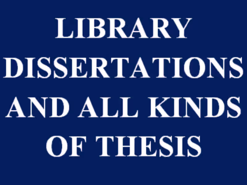 Cover image for All LD's & All kinds of Thesis Editing