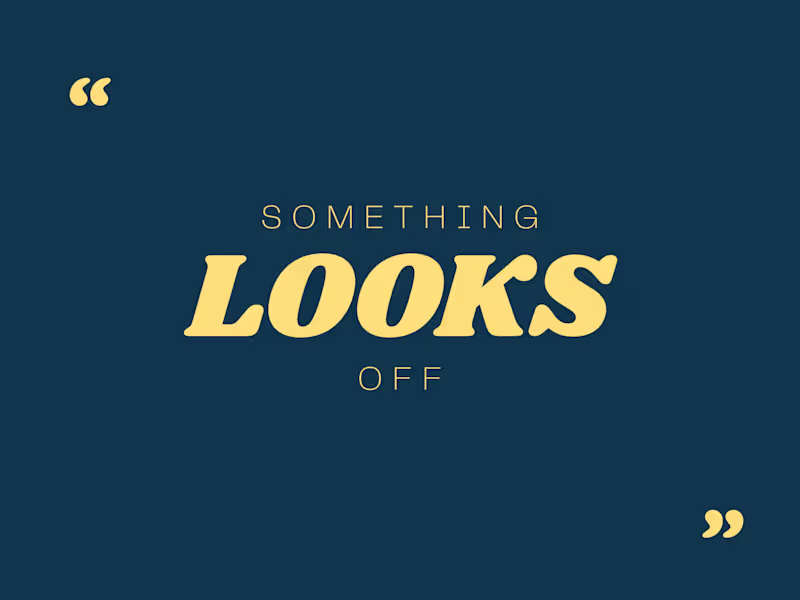 Cover image for "Something LOOKS Off" – Visual Gut-Check