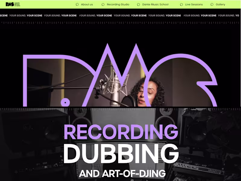 Cover image for Partnering with Dante Music Studio to Design and Develop