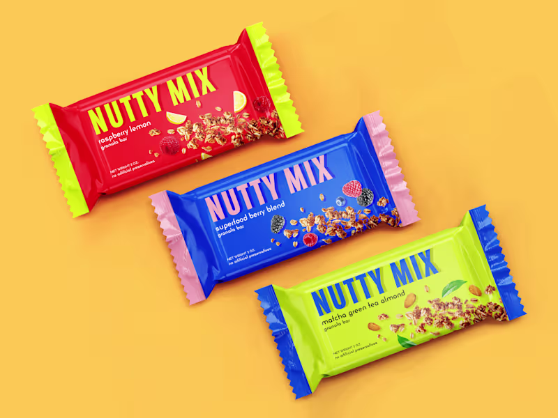 Cover image for Nutty Mix Granola Bar CPG Design