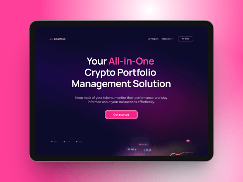 Cover image for Coinfolio: Crypto Landing Page