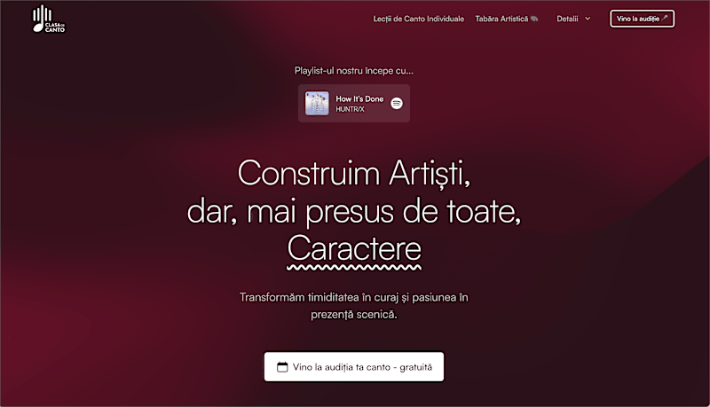 Cover image for Clasa de Canto - Website Design & Development