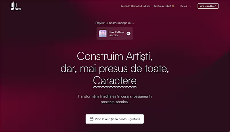 Cover image for Clasa de Canto - Website Design & Development