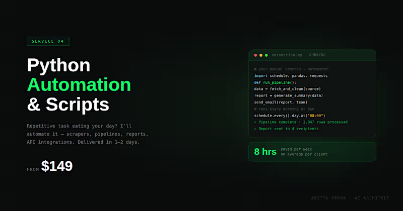 Cover image for Python Automation, Script or Data Pipeline