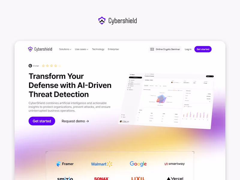 Cover image for CyberShield AI-Powered Cybersecurity Website.