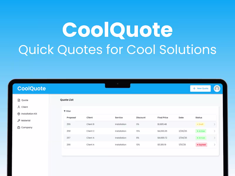 Cover image for CoolQuote – Streamlining Air Conditioning Service Quotes
