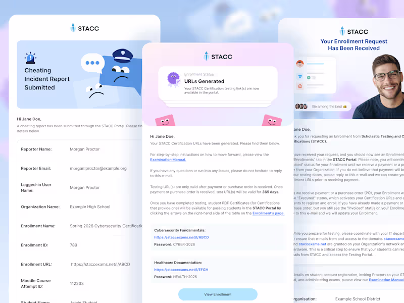 Cover image for STACC Automated Enrollment & Certification Emails