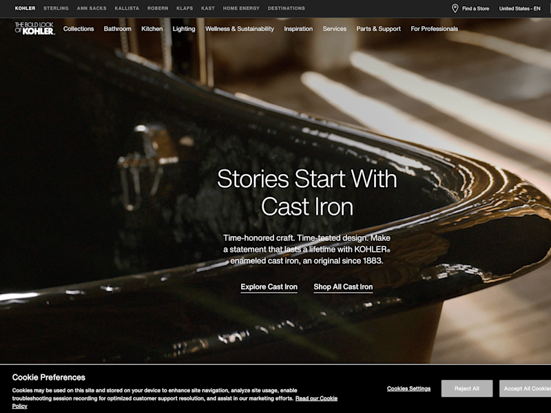 Cover image for KOHLER 150th Anniversary Microsite Design