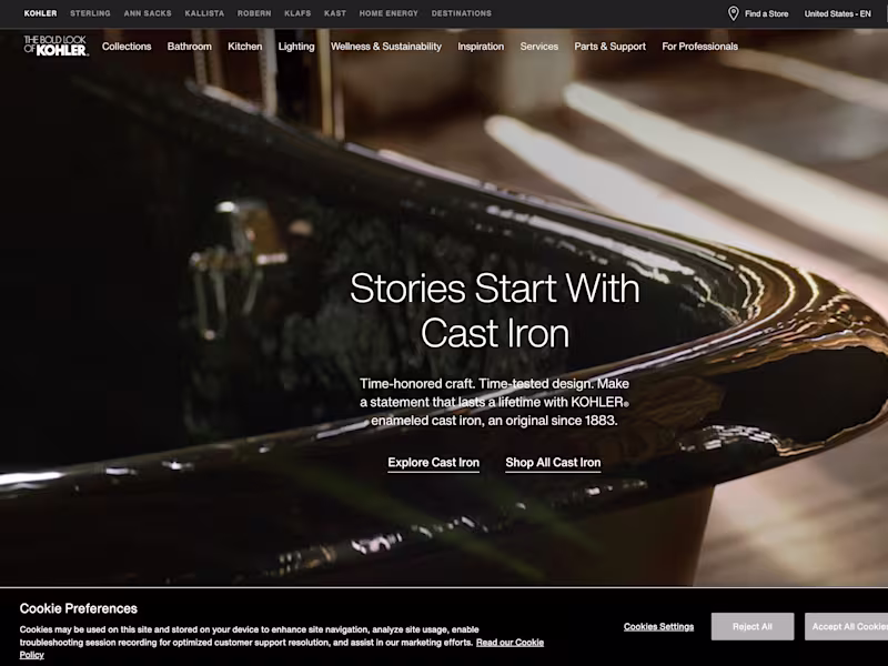 Cover image for KOHLER 150th Anniversary Microsite Design