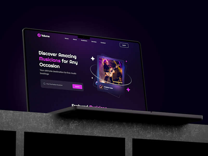 Cover image for Musician Booking : Landing Page Design