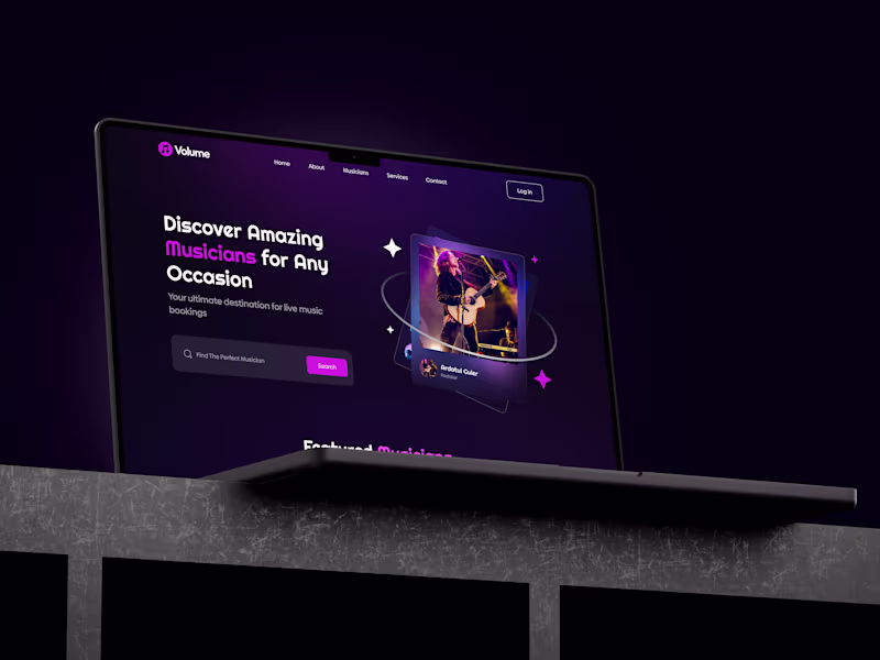 Cover image for Musician Booking : Landing Page Design