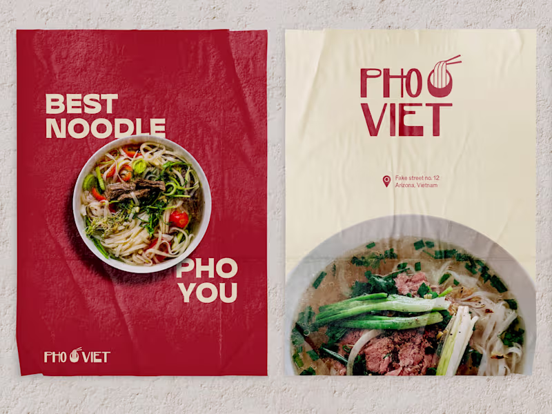 Cover image for PHO VIET - DELIVERY RESTAURANT BRAND IDENTITY