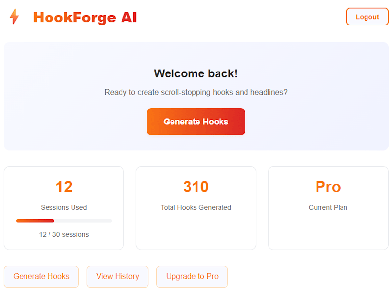 Cover image for HookForge AI - Hook & Headline Generator