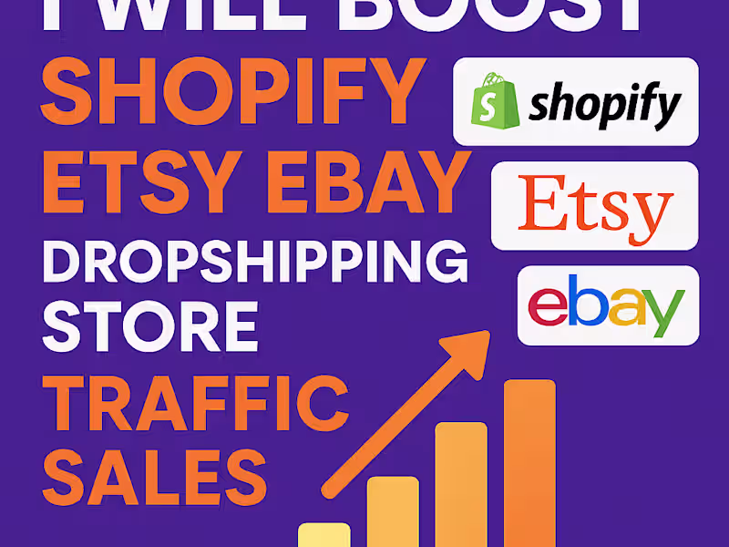 Cover image for I will boost shopify Etsy eBay dropshipping store traffic sales