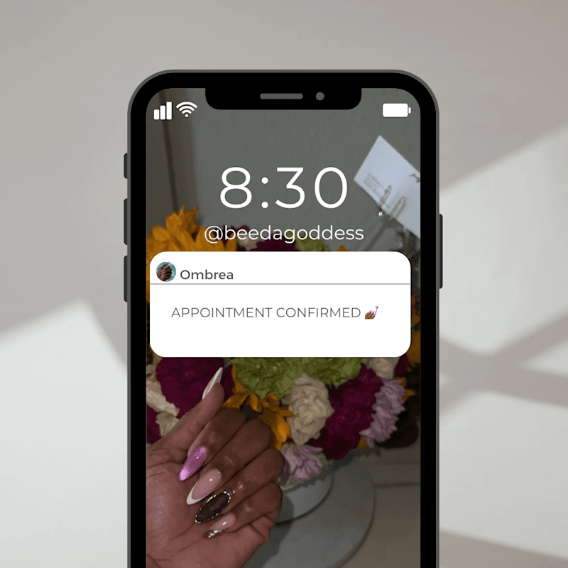 Cover image for Nail Appointment Confirmation Mockup for Social Engagement