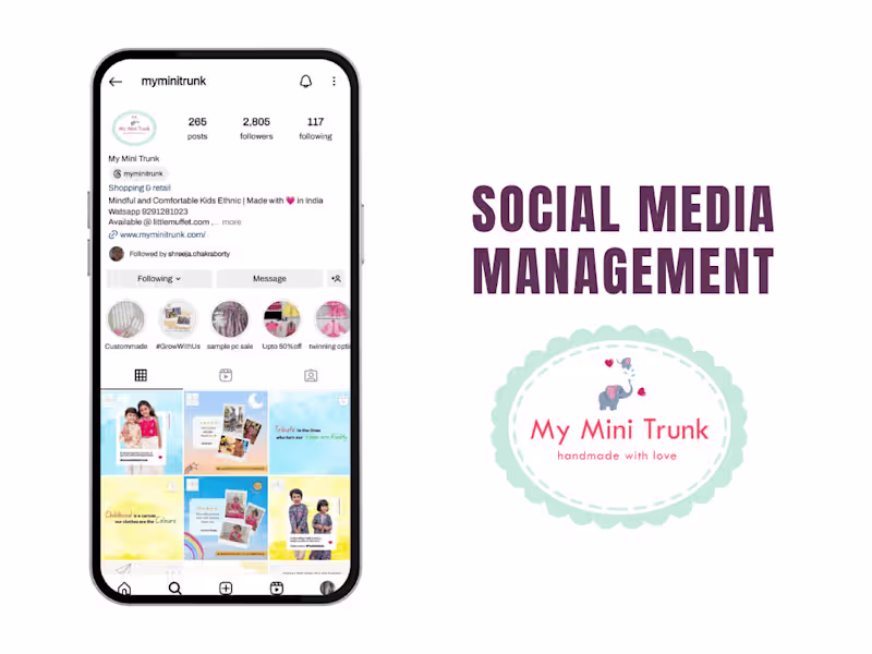 Cover image for Social Media Management for Kids-wear Brand