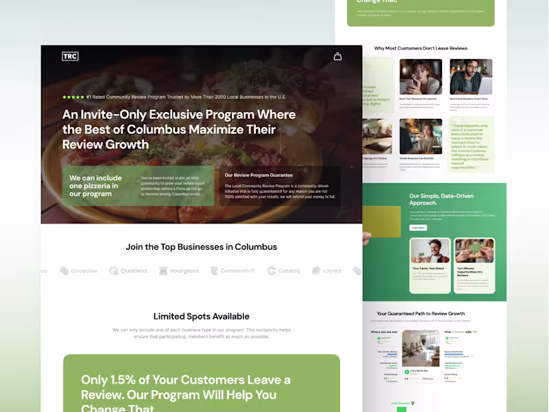 Cover image for Landing Page Design Concept for SaaS Company The Review Card