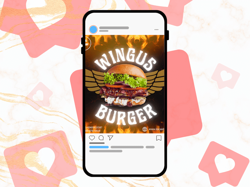 Cover image for Wingus Burger Social Media Creative
