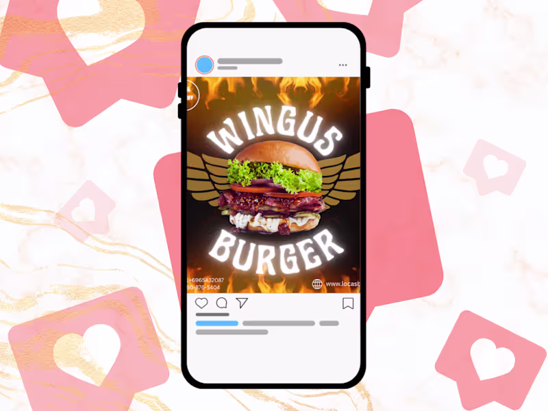 Cover image for Wingus Burger Social Media Creative