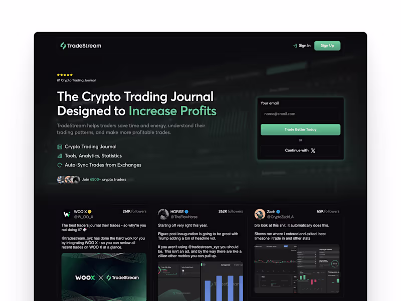 Cover image for Landing Page Design - TradeStream