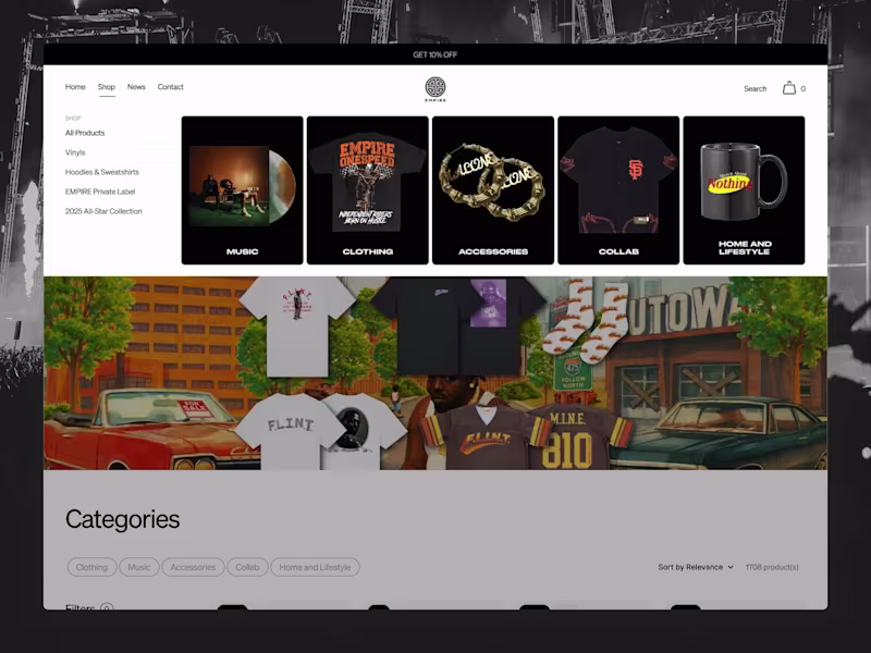 Cover image for EMPIRE · Independent Record Label — Framer Commerce Web Dev 💻