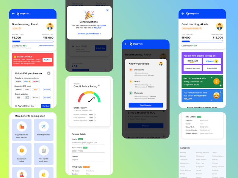 Cover image for Gamified Credit Page Design for Snapmint