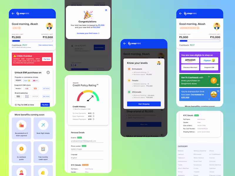 Cover image for Gamified Credit Page Design for Snapmint