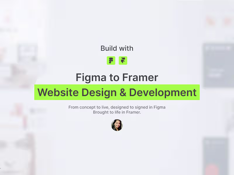 Cover image for Figma to Framer || Website Design & Development 