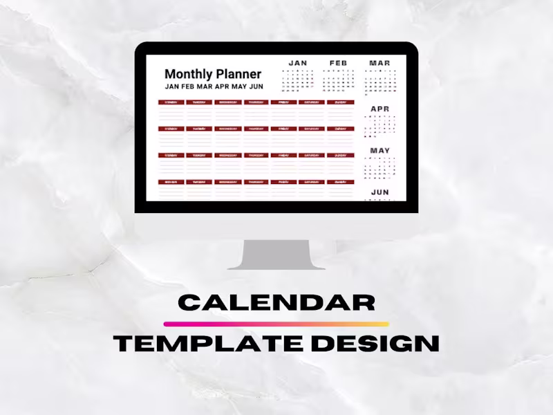 Cover image for Monthly Calendar/To-Do List Template