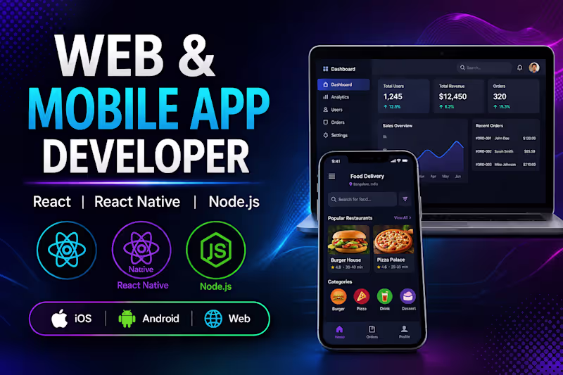 Cover image for Build Web & Mobile Apps (React, Node.js, iOS, Android)