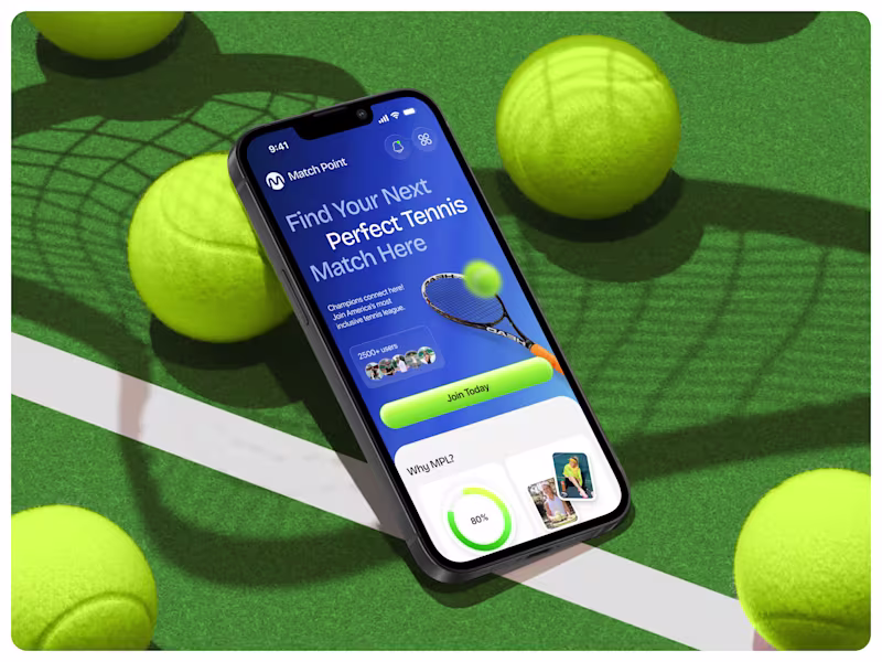 Cover image for Web-based Mobile App for Tennis & Pickleball players