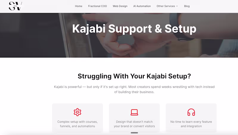 Cover image for Kajabi Support & Setup (AI