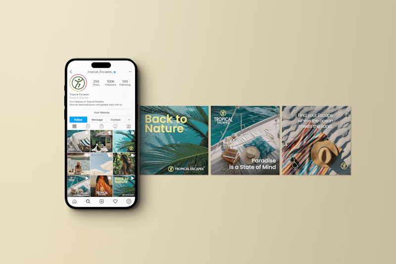 Cover image for Social Media Branding - Luxury Travel Agency - Tropical Escapes