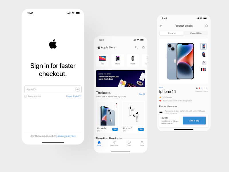 Cover image for Apple Store - Concept UI UX mobile app design.