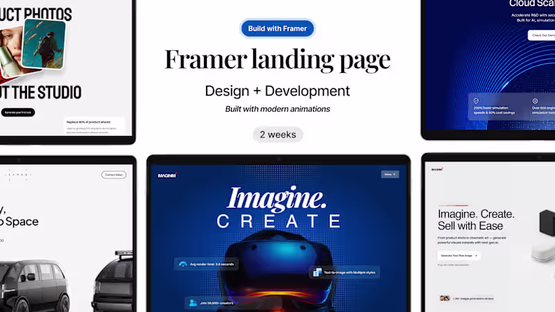 Cover image for Framer Landing Page (Design + Development)