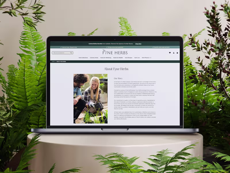 Cover image for Ecommerce Design for Fyne Herbs