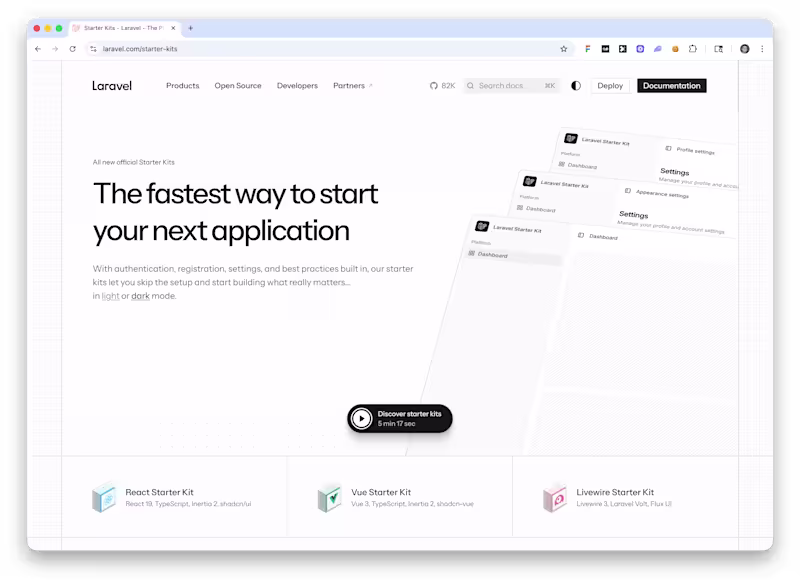 Cover image for Development of Laravel Starter Kits