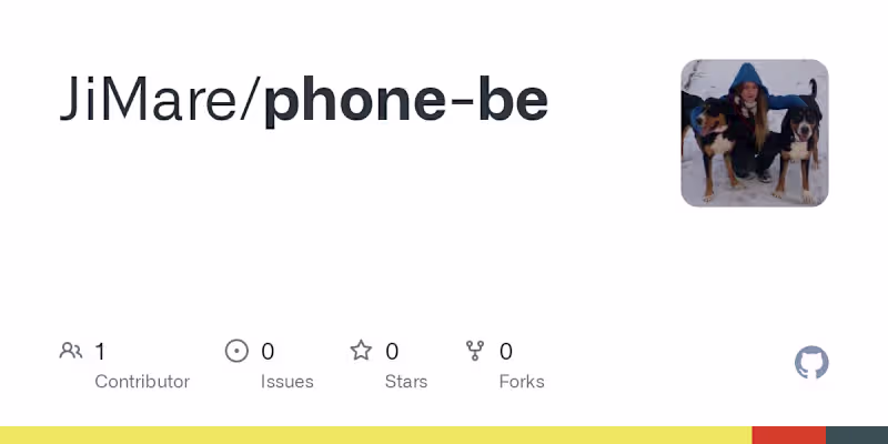 Cover image for GitHub - JiMare/phone-be