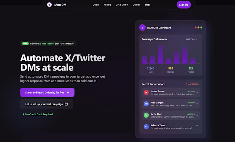 Cover image for xAutoDM - AI-Powered Twitter DM Automation Platform