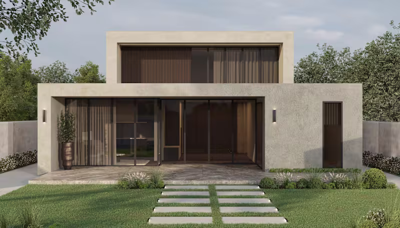 Cover image for Modern villa exterior | day & evening 3d renderings