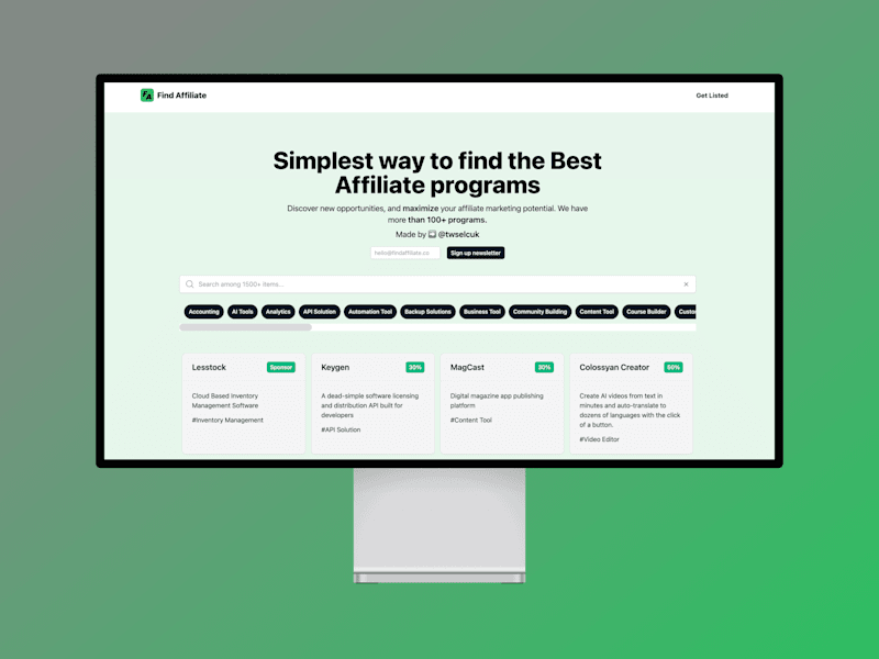 Cover image for Find the Best Affiliate Programs - Affiliate  Directory Website