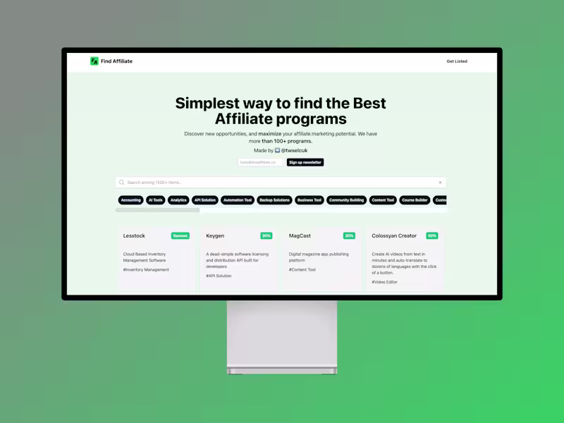 Cover image for Find the Best Affiliate Programs - Affiliate  Directory Website