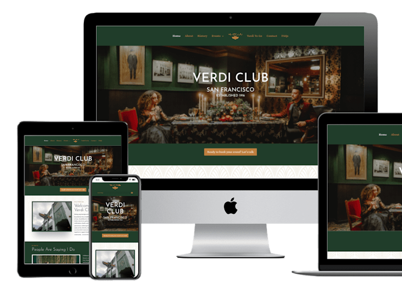 Cover image for Verdi Club - event venue website