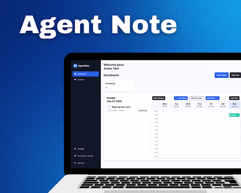 Cover image for Agent Note | CRM system