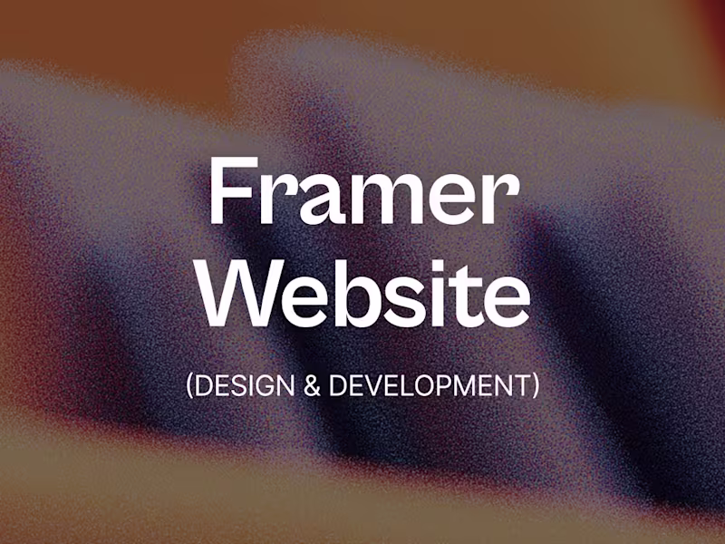 Cover image for Framer Website (Design & Development)