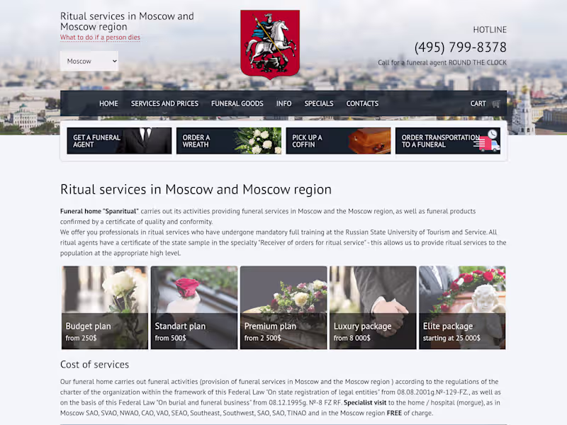 Cover image for Developing an e-commerce site for the "Spanritual" funeral home.