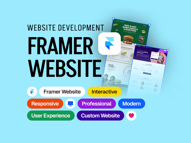 Cover image for Framer Website Design + Build – Fast, Responsive & Modern