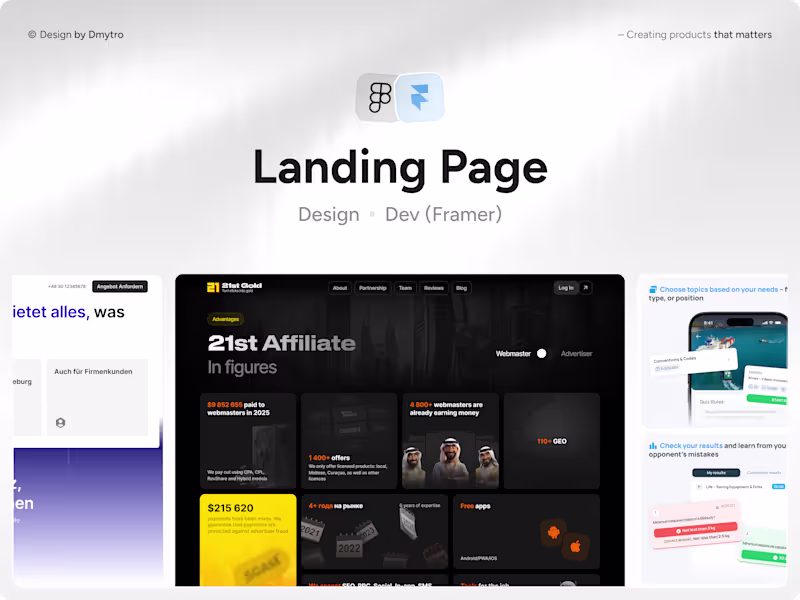 Cover image for Landing page - Design & Dev (Framer)
